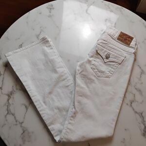 True Religion White Boot Cut Jeans